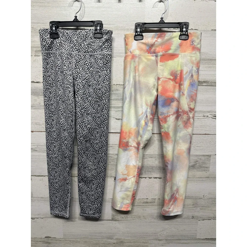 Old Navy Leggings & Joggers Girls M Multicolor Tie‎ Dye Leopard Bundle EUC